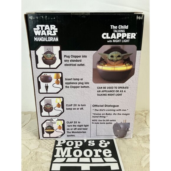 Star Wars The Mandalorian The Child Talking Clapper with Night Light Brand New - Picture 4 of 7